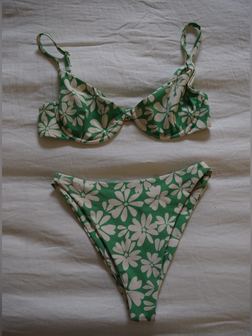Green Floral Underwire Top